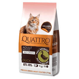Quattro Adult Indoor Duck сухий беззерновий корм для котів, що живуть у приміщенні КАЧКА