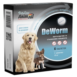 AnimAll VetLine DEWORM таблетки от глистов для собак и щенков