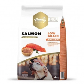 Amity (Амити) Super Premium Low Grain Adult Salmon сухой низкозерновой корм для взрослых собак всех пород ЛОСОСЬ