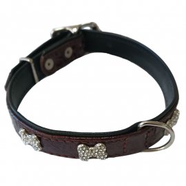 Before КАРМЭН - ошейник для собак лакированный со стразами