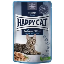 Happy Cat (Хэппи Кет) MEAT IN SAUCE CULINARY SPRING-WATER TROUT влажный корм для кошек кусочки в соусе ФОРЕЛЬ