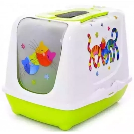 Moderna Trendy Friends Forever закрытый туалет для кошек, ярко-зеленый