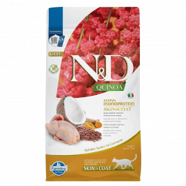 Farmina (Фарміна) N&D Grain Free Quinoa Skin&Coat Adult корм для котів при харчовій алергії ПЕРЕПІЛКА, КІНОА, КОКОС та КУРКУМА