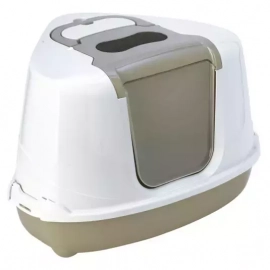 Moderna ФЛИП КЭТ УГЛОВОЙ закрытый туалет для котов, тепло серый