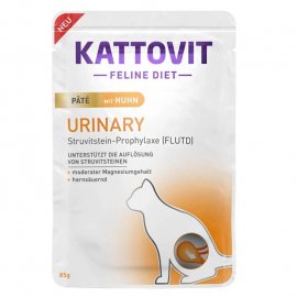 Kattovit Veterinary Urinary влажный лечебный корм для кошек с заболеваниями нижних мочевыводящих путей КУРИЦА, паштет