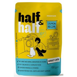 Half&Half Adult Salmon In Jelly влажный корм для кошек ЛОСОCЬ В ЖЕЛЕ, пауч