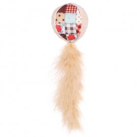 Flamingo Vinta Ball with Feathers іграшка, що шарудить, з котячою м'ятою для кішок М'ЯЧ З ПІР'ЯМ