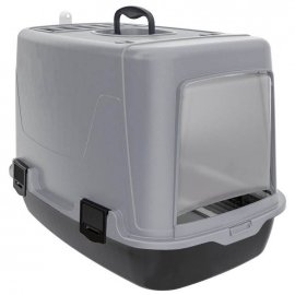 AnimAll PT-305 закрытый туалет для кошек, черно-серый