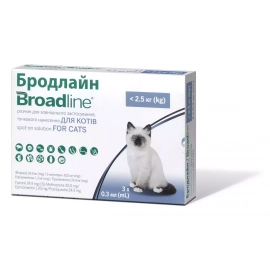 Broadline Spot On Cat (Бродлайн Спот-Он) Препарат проти гельмінтів, бліх та кліщів у кішок