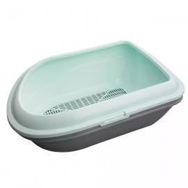 AnimAll Туалет для кота с бортиком и сеткой, мятный