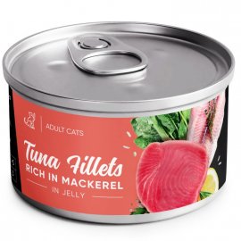 Savory Cats Tuna Fillets Rich in Mackerel in Jelly вологий корм для котів ФІЛЕ ТУНЦЯ З МАКРЕЛЬЮ В ЖЕЛЕ