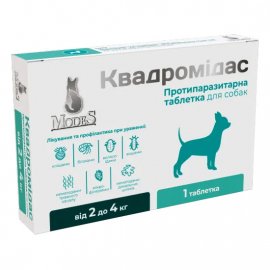 Modes Квадромидас таблетки от блох, клещей и гельминтов для собак