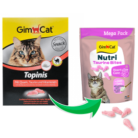 GimCat Nutri Taurin Bites Heart & Eye Care лакомство для здоровья сердца и глаз кошек ТВОРОГ и ТАУРИН