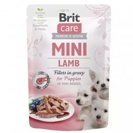 Brit Care Dog Puppy Mini Fillets in Gravy Lamb консервы для щенков мелких пород ЯГНЕНОК В СОУСЕ