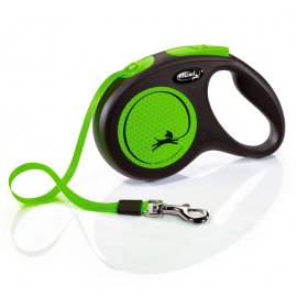 Flexi NEW NEON поводок-рулетка для собак, лента, зеленый