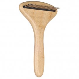 Flamingo (Фламінго) Rotating Fine Bamboo дерев'яний гребінець-греблі з зубцями, що обертаються, для собак