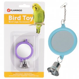 Flamingo MIRROR ROUND+BELL игрушка для попугаев круглое зеркало с колокольчиком