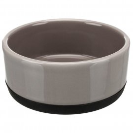Trixie Керамічна миска з гумовою кромкою для собак і котів, сірий