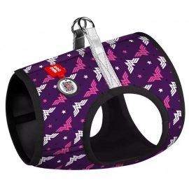 Collar WAUDOG мягкая шлея c QR паспортом ЧУДО-ЖЕНЩИНА, фиолетовый