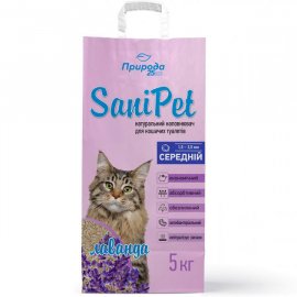 Природа SANIPET (САНИПЕТ БЕНТОНИТОВЫЙ КРУПНЫЙ) наполнитель для туалета котов ЛАВАНДА
