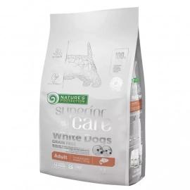 Natures Protection GRAIN FREE WHITE DOGS SALMON SMALL & MINI BREEDS беззерновой корм для дорослих собак малих порід з білою шерстю ЛОСОСЬ