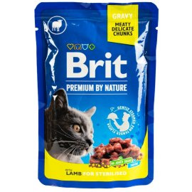 Brit Premium Cat Sterilized Lamb консервы для стерилизованных кошек, кусочки в соусе ЯГНЕНОК
