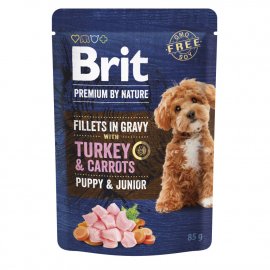 Brit Premium Dog Fillets in Gravy Turkey & Carrots Puppy влажный корм для щенков малых пород, филе в соусе, ИНДЕЙКА И МОРКОВЬ