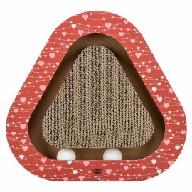 Trixie Когтеточка треугольная из картона ко дню Св. Валентина с мячиками, красный