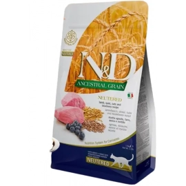 Farmina N&D Low Grain Lamb & Blueberry Neutered Adult низкозерновой корм для стерилизованных кошек ЯГНЕНОК и ЧЕРНИКА