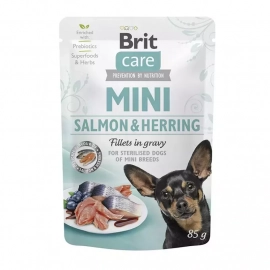 Brit Care Dog Sterilised Mini Fillets in Gravy Salmon & Herring консервы для стерилизованных собак мелких пород СЕЛЬДЬ И ЛОСОСЬ В СОУСЕ