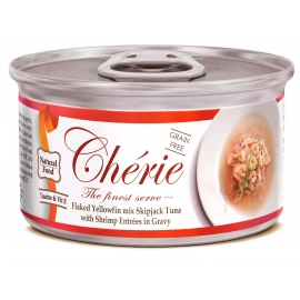 Cherie (Шери) Tuna with Shrimp консервы для взрослых кошек ТУНЕЦ И КРЕВЕТКИ (кусочки в соусе)
