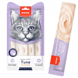 Wanpy (Ванпи) Creamy Lickable Treats Tuna & Crab жидкое лакомтво для кошек ТУНЕЦ С КРАБОМ