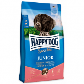 Happy Dog Sensible Junior Salmon & Potato сухой корм для щенков средних и крупных пород от 7 до 18 месяцев ЛОСОСЬ и КАРТОФЕЛЬ