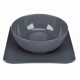 Trixie YUMMYNATOR BOWL Коврик и миска с винтовой фиксацией 2в1, серый / серый