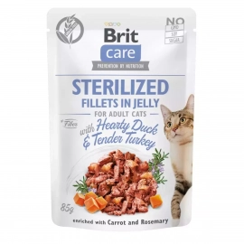 Brit Care Cat Sterilized Duck, Turkey, Carrot & Rosemary консервы для стерилизованных кошек УТКА, ИНДЕЙКА, МОРКОВЬ и РОЗМАРИН
