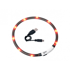 Flamingo (Фламинго) VISIO LIGHT LED Ошейник светящийся для собак, черный