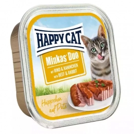 Happy Cat (Хеппі Кет) MINKAS BEEF & RABBIT вологий корм для котів паштет в соусі ЯЛОВИЧИНА та КРОЛИК