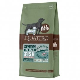 Quattro Senior All Breed Fish сухий беззерновий корм для літніх собак усіх порід, РИБА