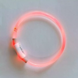 Trixie USB Flash Light Ring нашийник для собак, що світиться, прозорий, червоний Trixie USB Flash Light Ring нашийник для собак, що світиться, прозорий, червоний