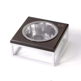 Harley & Cho Brown Wood + White миска на подставке