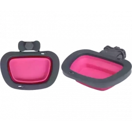 DEXAS Collapsible Kennel Bowl-Large - Миска складная с креплением для клетки для собак и кошек БОЛЬШАЯ, розовый