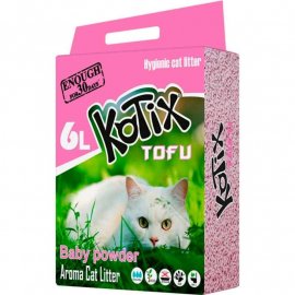 Kotix TOFU СОЕВЫЙ наполнитель для кошачьего туалета, baby powder