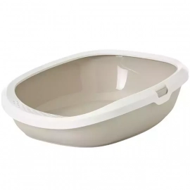 Savic GIZMO LARGE туалет для котів з бортиком, білий мокко