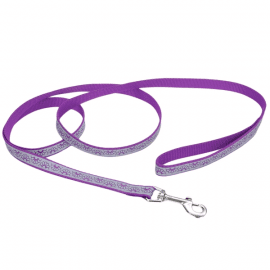 Coastal (Костал) Lazer Brite Reflective Leash светоотражающий поводок для собак, ФИОЛЕТОВАЯ РОМАШКА