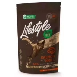 Natures Protection Lifestyle GRAIN FREE SALMON STERILISED беззерновий корм для стерилізованих дорослих кішок ЛОСОСЬ