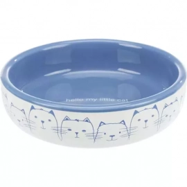 Trixie Ceramic Bowl керамическая миска для коротконосых кошек, голубой/белый (24770)