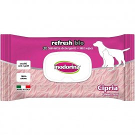 Inodorina Refresh Bio Cipria влажные биоразлагаемые салфетки для всех типов шерсти кошек и собак с ароматом пудры Inodorina Refresh Bio Cipria влажные биоразлагаемые салфетки для всех типов шерсти кошек и собак с ароматом пудры