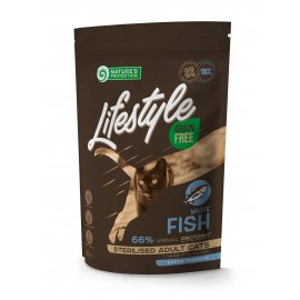 Natures Protection Lifestyle GRAIN FREE WHITE FISH STERILISED беззерновий корм для стерилізованих дорослих кішок БІЛА РИБА