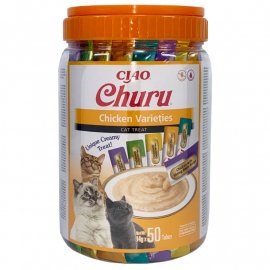 Inaba Cat Churu Chicken лакомство для кошек, сливочный мусс, 5 ВКУСОВ С КУРИЦЕЙ