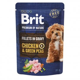 Brit Premium Dog Fillets in Gravy Chicken & Green Peas влажный корм для собак малых пород, филе в соусе, КУРИЦА И ЗЕЛЕНЫЙ ГОРОШЕК